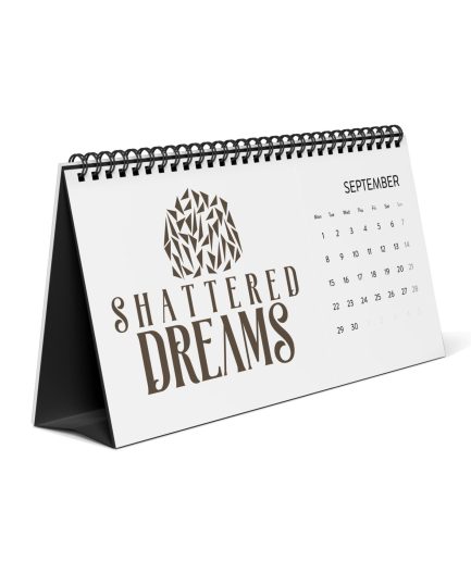"Shattered dreams" - Simplex Desk Calendar (2025 grid)