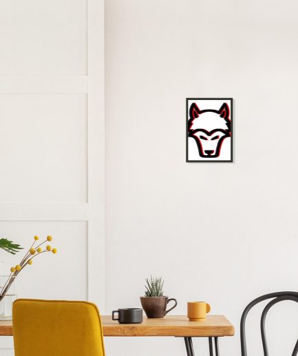 "The Glitch Wolf" - Premium Semi-Glossy Paper Metal Framed Poster