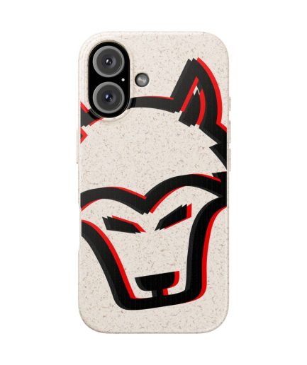 "The Glitch Wolf " - iPhone 26 Eco-Friendly Biodegradable Phone Case with Wolf Design