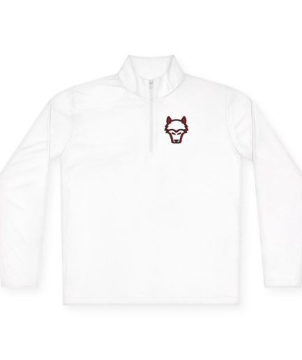 The Glitch Wolf - Unisex Quarter-Zip Pullover with Bold Wolf Design - Stylish & Comfortable Activewear